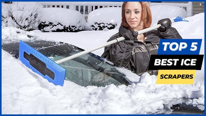 SEAAES 4 in 1 Ice Scraper and Snow Brush with Squeegee, Extendable Snow  Shovel with Foam Grip for Car Windshield Window SUV Truck