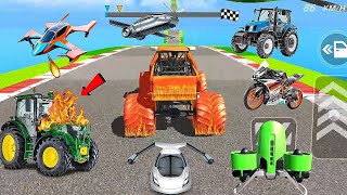 Extreme monster simulator truck stunt car 😎😎 2nd level not finished 😳 😑 maga Ramp car 3d #monster