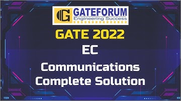 GATE 2022 Exam Solutions I Communication I Electronics & Communication Engineering