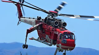 Sikorsky S64F Sky Crane Helicopter Firefighting in l'Aquila  Vigili del Fuoco (ITALY)