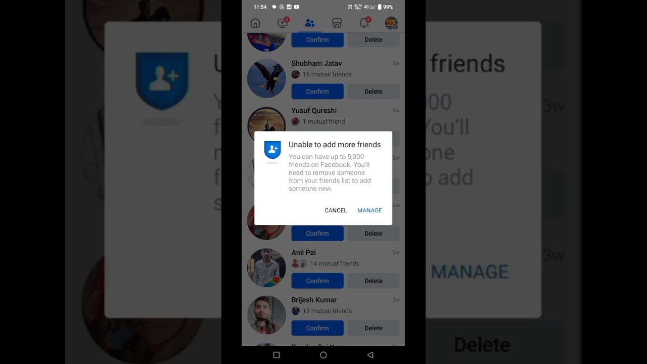 Unable to add more friends on facebook | You can leave up to 5000 facebook | #shortfeed #shorts