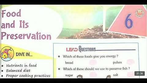 Class 4 || Science || chapter 6 || Food and Its Preservation
