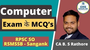 Exam’s MCQ for RPSC Statistical Officer and Sanganak Exams By CA B S Rathore OneExam.in