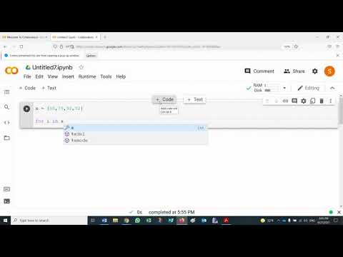 Python: for loop with Colab