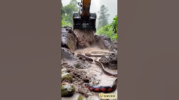 Excavator Crew Shocked by Snake Nest in Rainy Jungle,#SnakeEncounter#ExcavatorLife