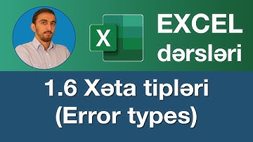 Excel dərsləri  - 1.6. Exceldə xəta tipləri 2025 | Excel hataları ve çözümleri | Excel error types