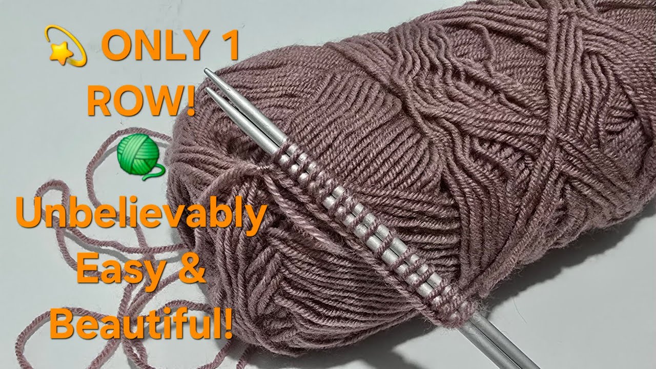 Всего 1 ряд! Самый красивый и простой узор для вязания, который вы когда-либо пробовали 😍✨