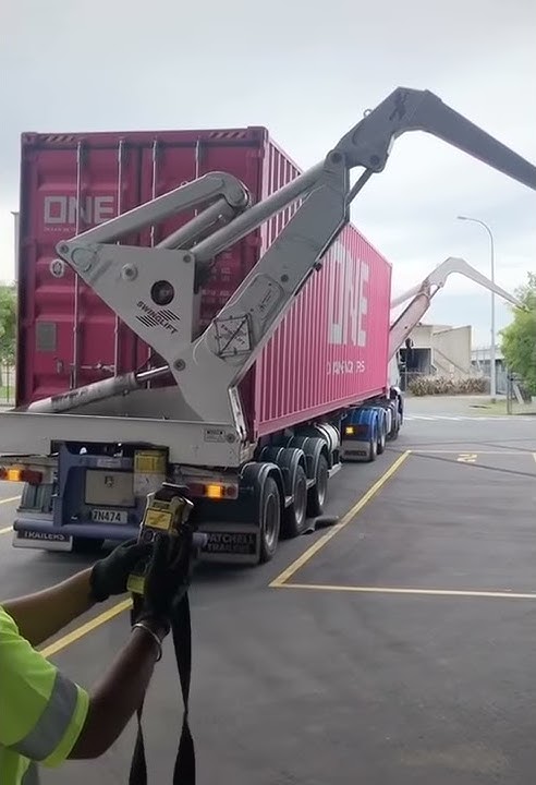 How to Unload 40ft Container by Side loader