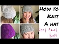 HOW TO KNIT A HAT/BEANIE (beginner knitting) | TeoMakes