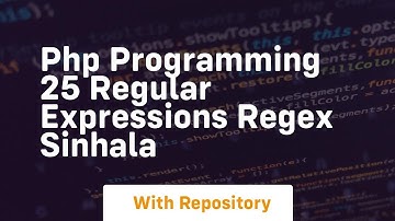 Php programming 25 regular expressions regex sinhala