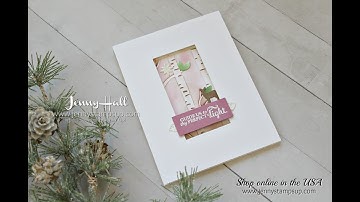 Clean and simple winter scene card using Stampin Up products with Jenny Hall