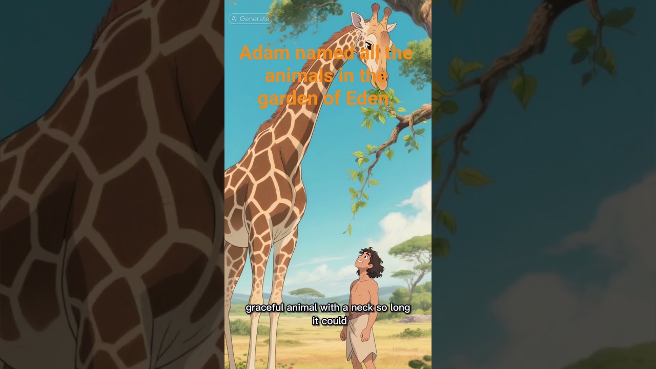 Adam named the animals in the garden of Eden.