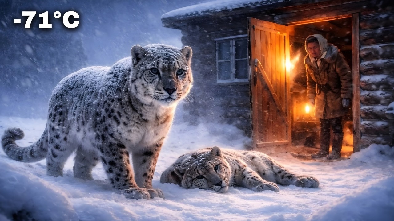 Leopard's Amazing  Journey Ends at 78 Year Old Woman's Door with FROZEN Cub in Siberia