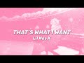 Lil Nas X - THAT’S WHAT I WANT (Lyrics)