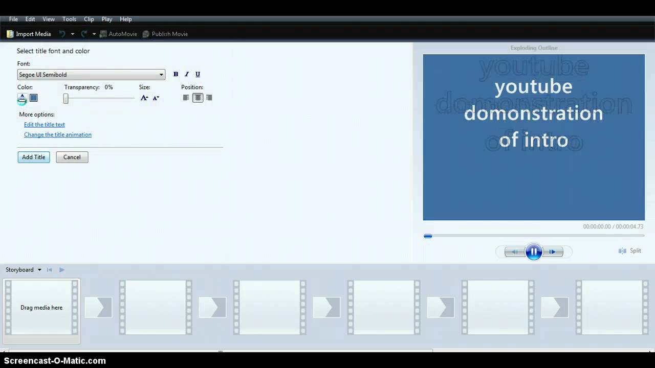 how to make intros and outros on windows movie maker YouTube
