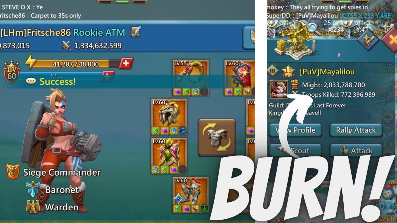 K755 LH Rally Party with Call | 2B+ player Burned | Lords Mobile