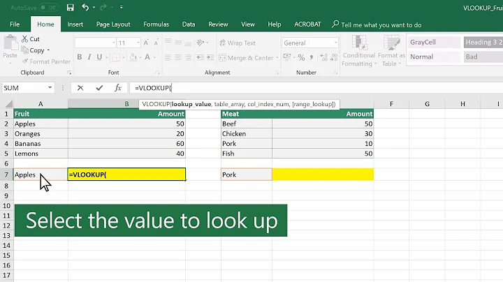 How to use VLOOKUP in Excel