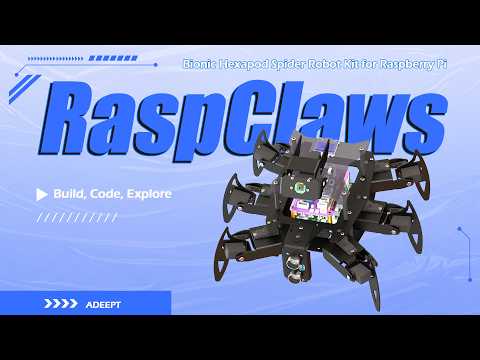 Adeept Ultimate RaspClaws Hexapod Spider Robot Kit for Raspberry Pi, Metal, Compatible with Pi 5