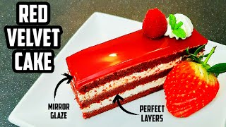 Red Velvet cake with Mirror Glaze - Making and Plating