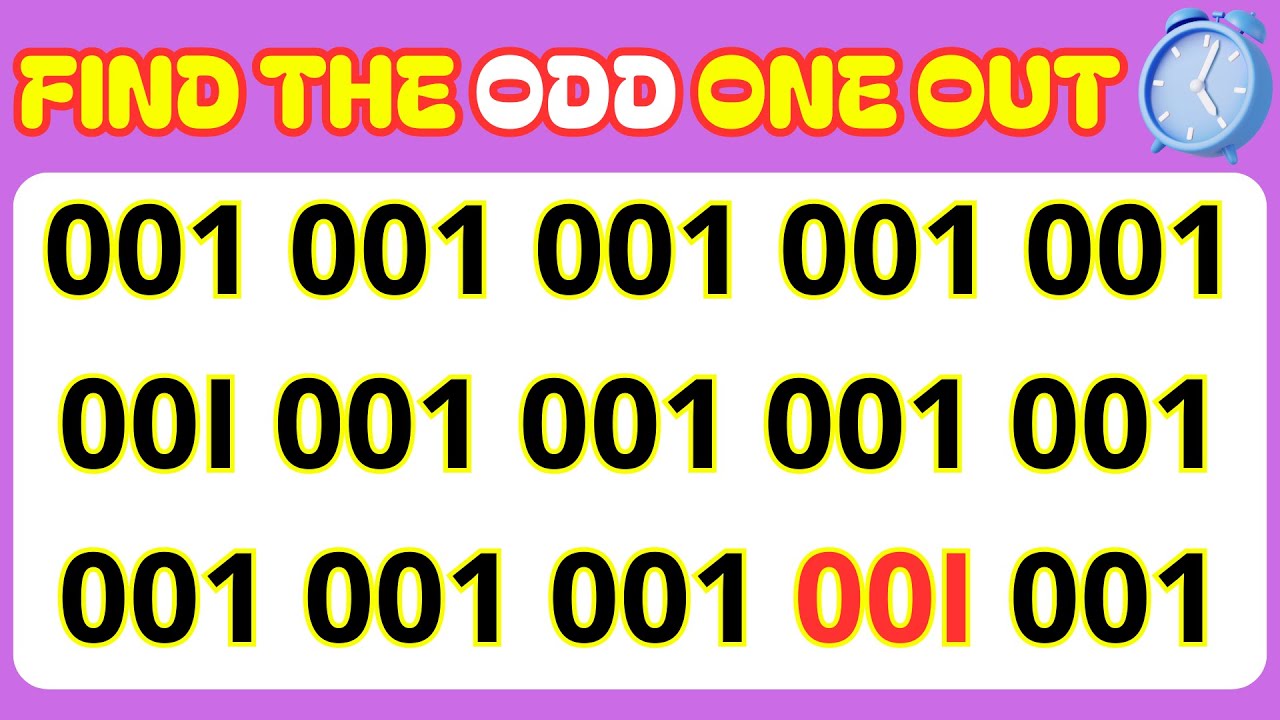 Find the odd number one out || Find the odd Letter one out || spot the ...