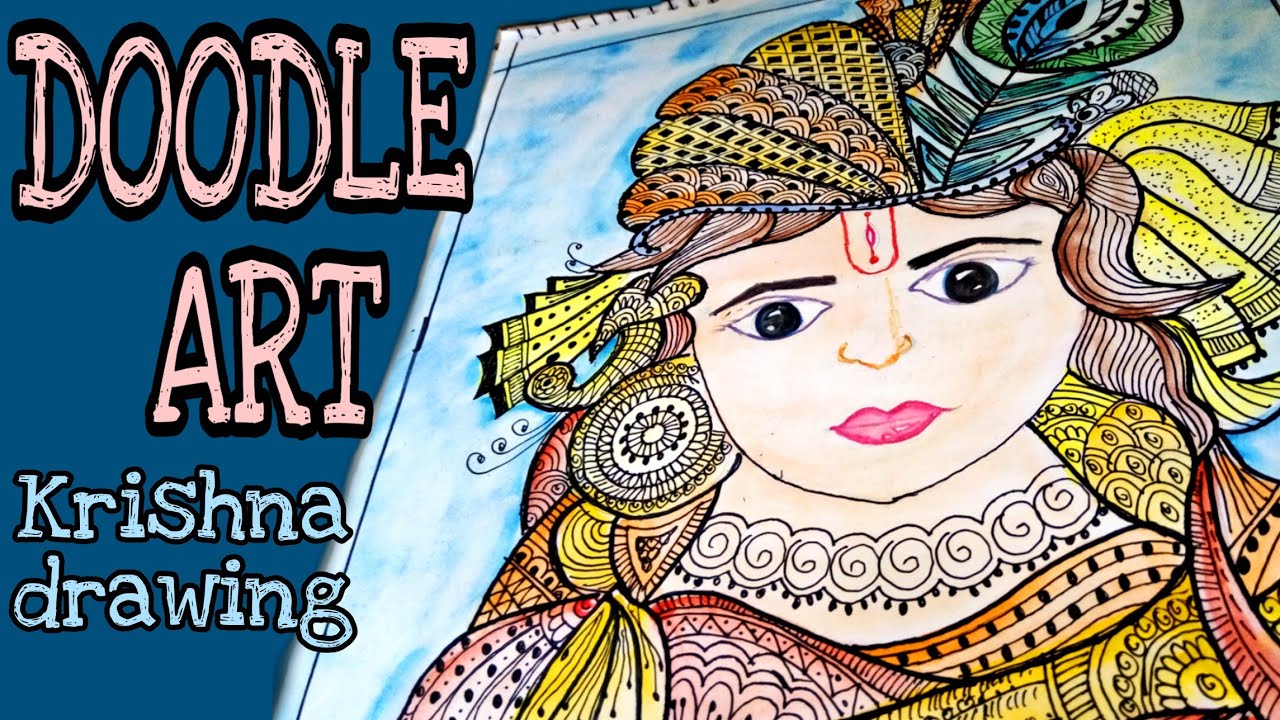 Doodle Art inspired KRISHNA drawing Doodle with creative edge Ep1How