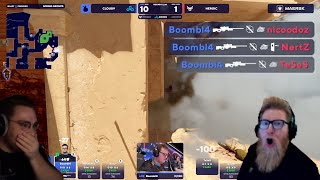 Streamers react to Boombl4 triple no scope