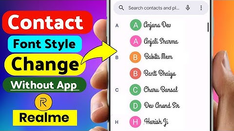 How To Change Contact Name Font Style In Realme Mobile | Change Contact Font Style Realme | 2023