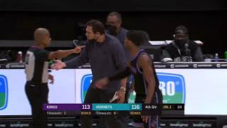 Luke Walton gets heated over Referee!!!!! NBA Season March 15,2020-21 Kings vs Hornets