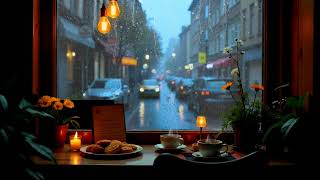 Warm Light Café in Rain 🌧 Gentle Piano for Calm Night & Inner Peace