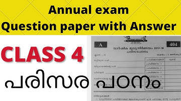 class 4 EVS Annual exam question paper with answers| class 4 Parisarapadanam  @talknwalk5886
