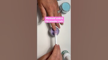 Mermaid ombré dip powder nails #nails #dippowder #mermaid