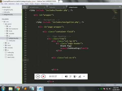 How to Create the admin category page part 1 | Complete CMS in php ...