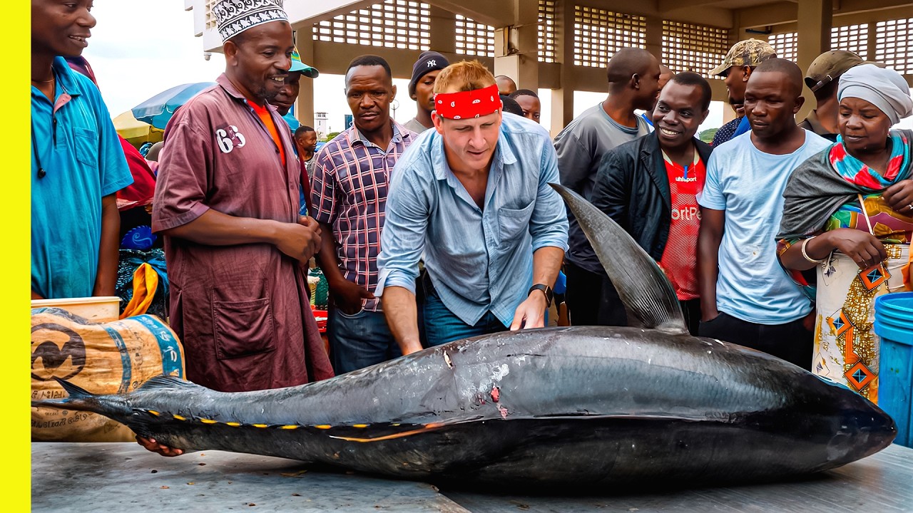 ¡Mariscos africanos EXTREMOS! ¡Comida callejera salvaje de Tanzania en Dar es Salaam!