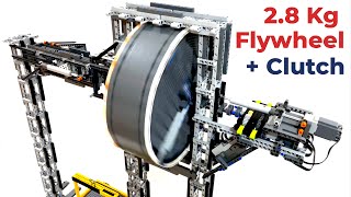 HUGE Lego Technic Flywheel &amp; Clutch Lifting weights with Stored Energy! 4k
