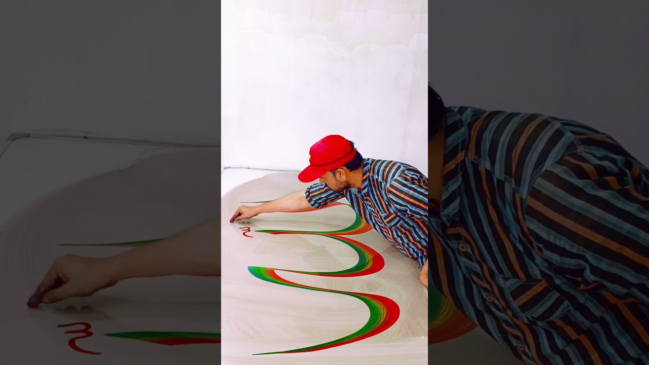 Allah name calligraphy tutorial in Arabic | N M calligraphy 🌹#shorts