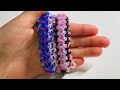Rainbow loom gemstone bracelet my own design (tutorial)
