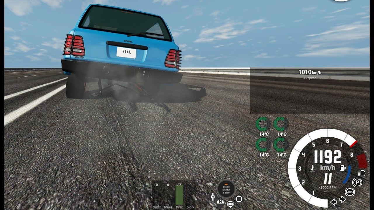 BeamNg Drive Gavril Roamer 1000 km/h + speed record