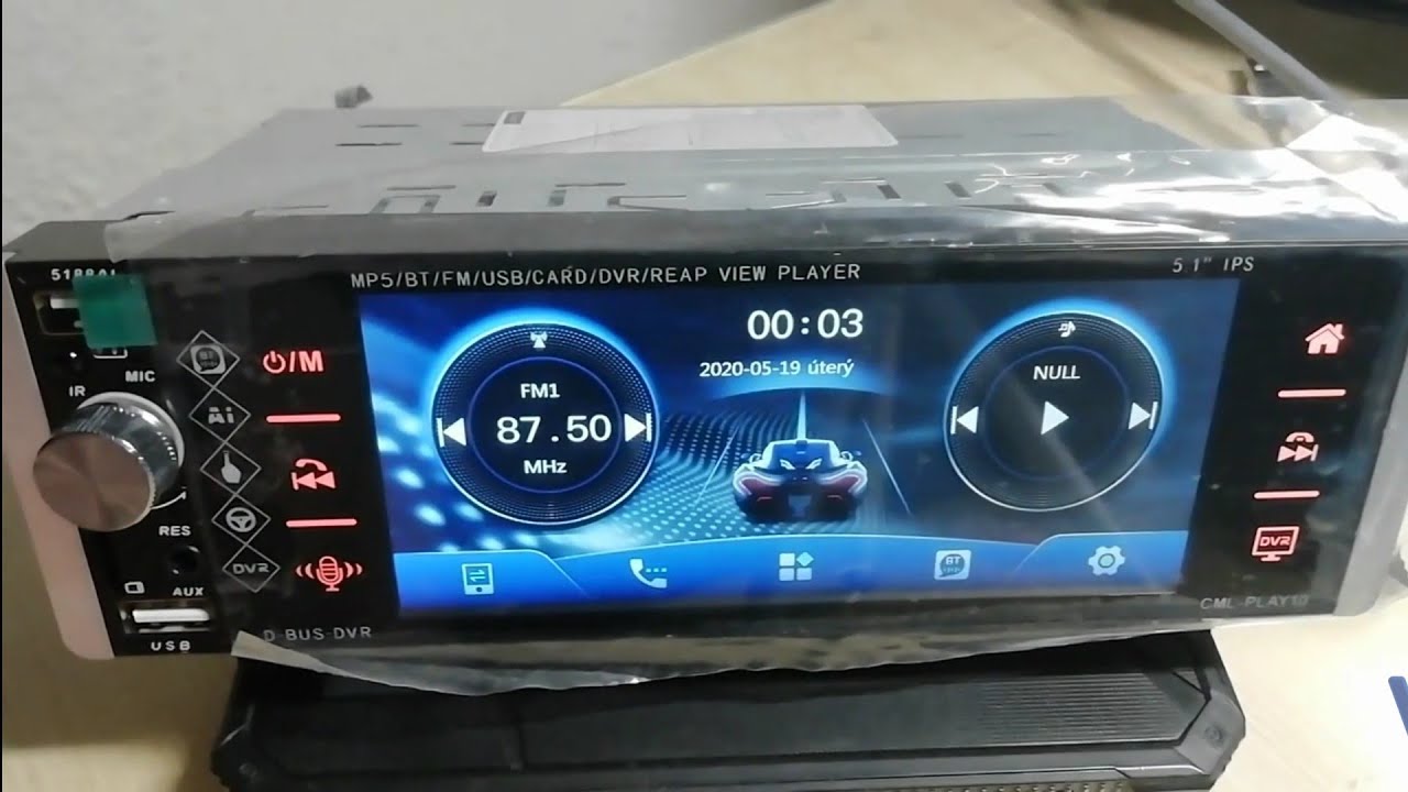 Autorádio 5.1 Inch 1 Din MP5 Car Radio USB Hands-free - unboxing