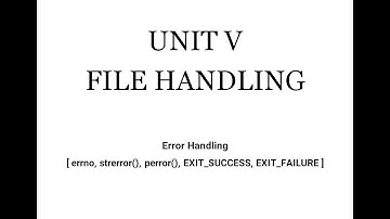 Error Handling [ errno, strerror(), perror(), EXIT_SUCCESS, EXIT_FAILURE ]