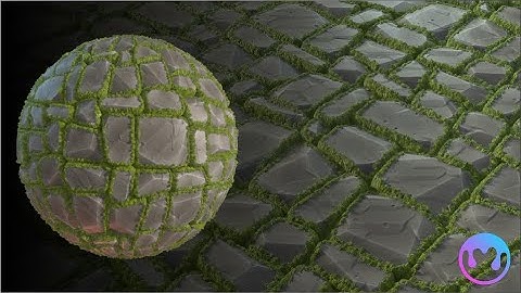 Mossy Cobble Stone Texture Material timelapse || Material Maker