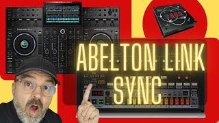 Denon DJ Prime 4+ connected to Behringer RD-8 over Abelton Link