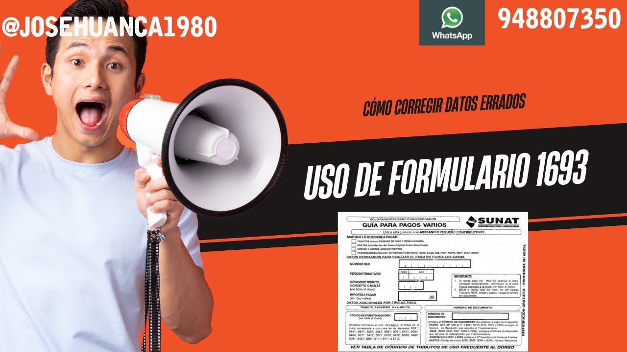 FORMULARIO 1693 SUNAT USO CORRECTO LLENADO