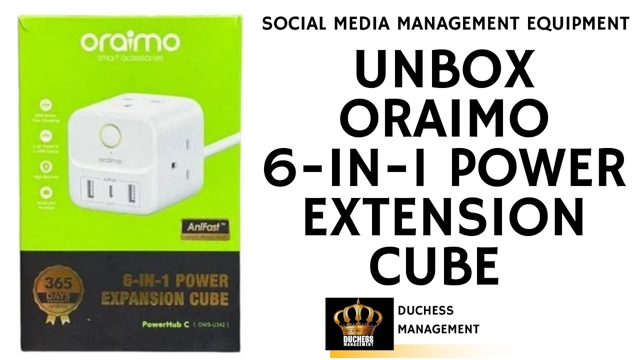 UNBOX Oraimo PowerHub C – 6-in-1 Smart Power Expansion Cube with 20W Fast Charging, 