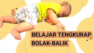 bayi Khanza belajar tengkurap bolak-balik 😀 eh ketiduran 😍