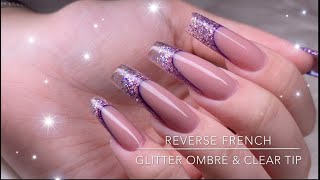 HOW TO: Reverse French // Glitter Ombré & Clear Tip - Crispynails ♡