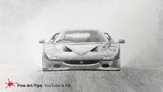 How to draw a ferrari f50 - with pencil ...