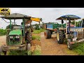 Mahindra 585 50 hp Vs John Deere 50 hp Vs Swaraj 744 FE Tractors Pulling | JCB 3DX machine |