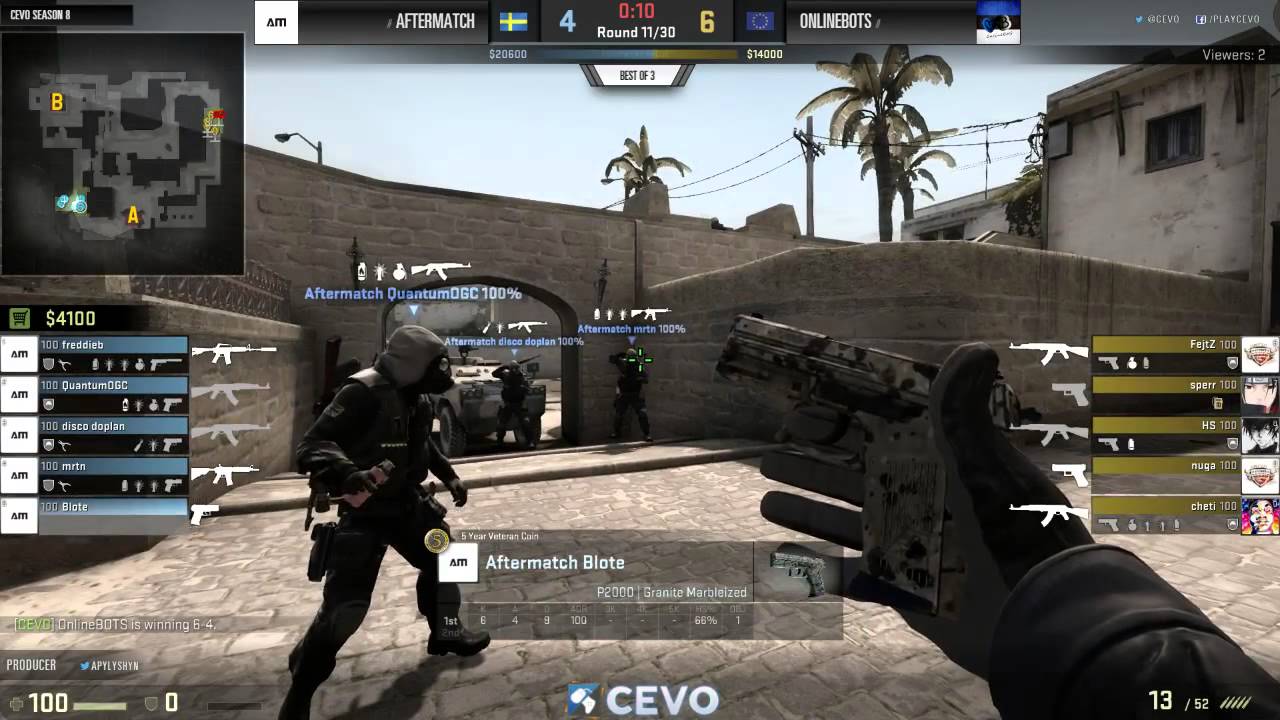 Aftermatch vs OnlineBOTS Game 1 (CEVO-M CS:GO Season 8) - Helium