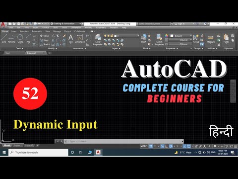 Dynamic Input or Mode | AutoCAD tutorial for beginners in Hindi | Viren Patel | AutoCAD in Hindi