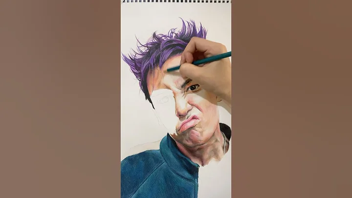 Drawing Thanos from Squid Game in coloured pencil #drawing #art